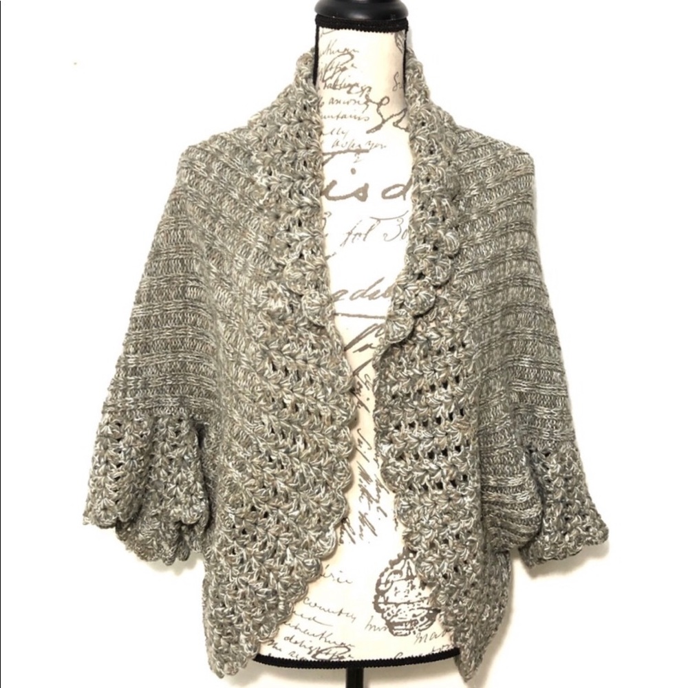 Knit Open Cardigan Wrap Sweater Cape One Size Top